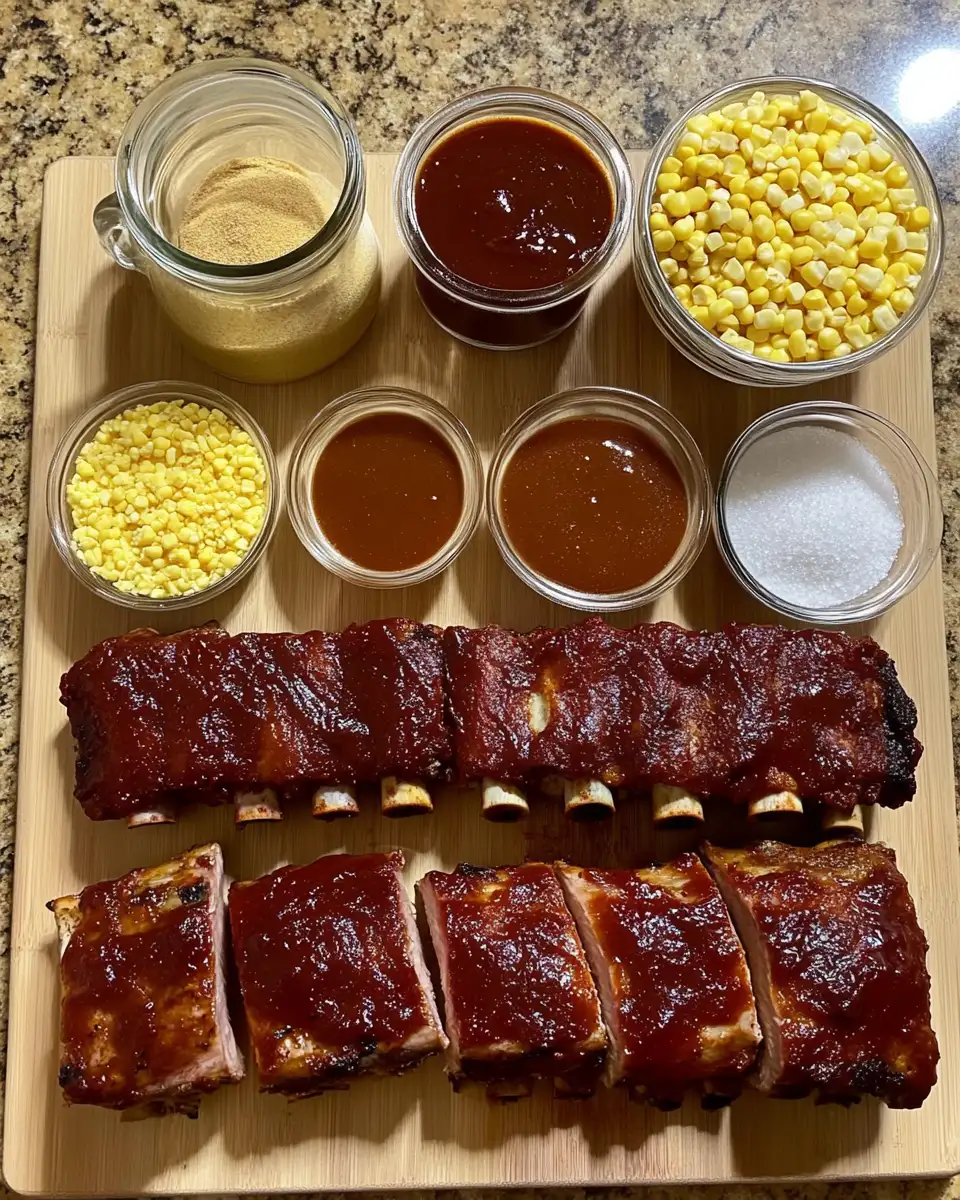 Ingredients for Savor the Sweet and Savory Delight of Brown Sugar BBQ Ribs with Irresistible Cornbread