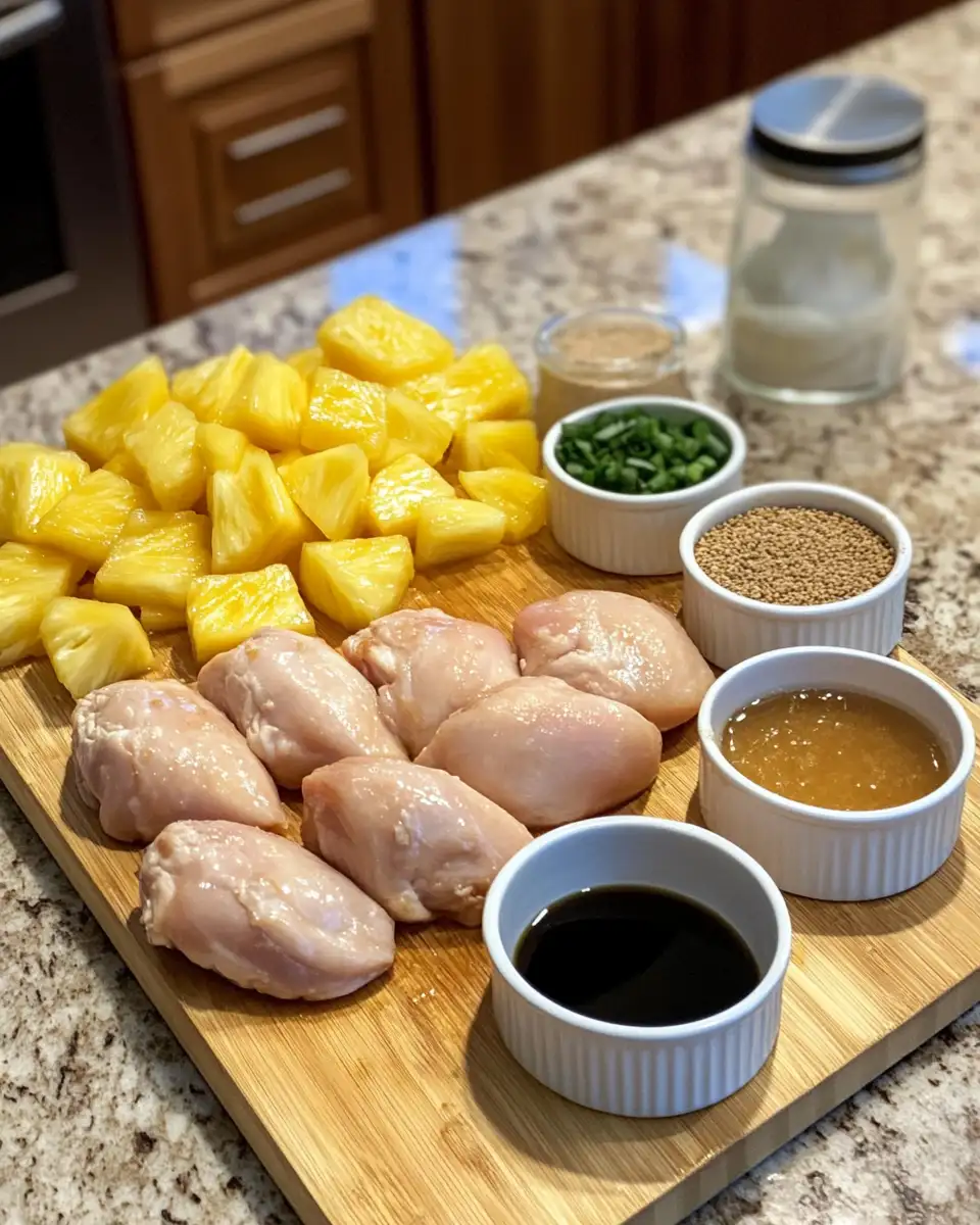 Sizzling Brown Sugar Pineapple Chicken: A Sweet and Savory Delight 4 Ingredients for Sizzling Brown Sugar Pineapple Chicken: A Sweet and Savory Delight