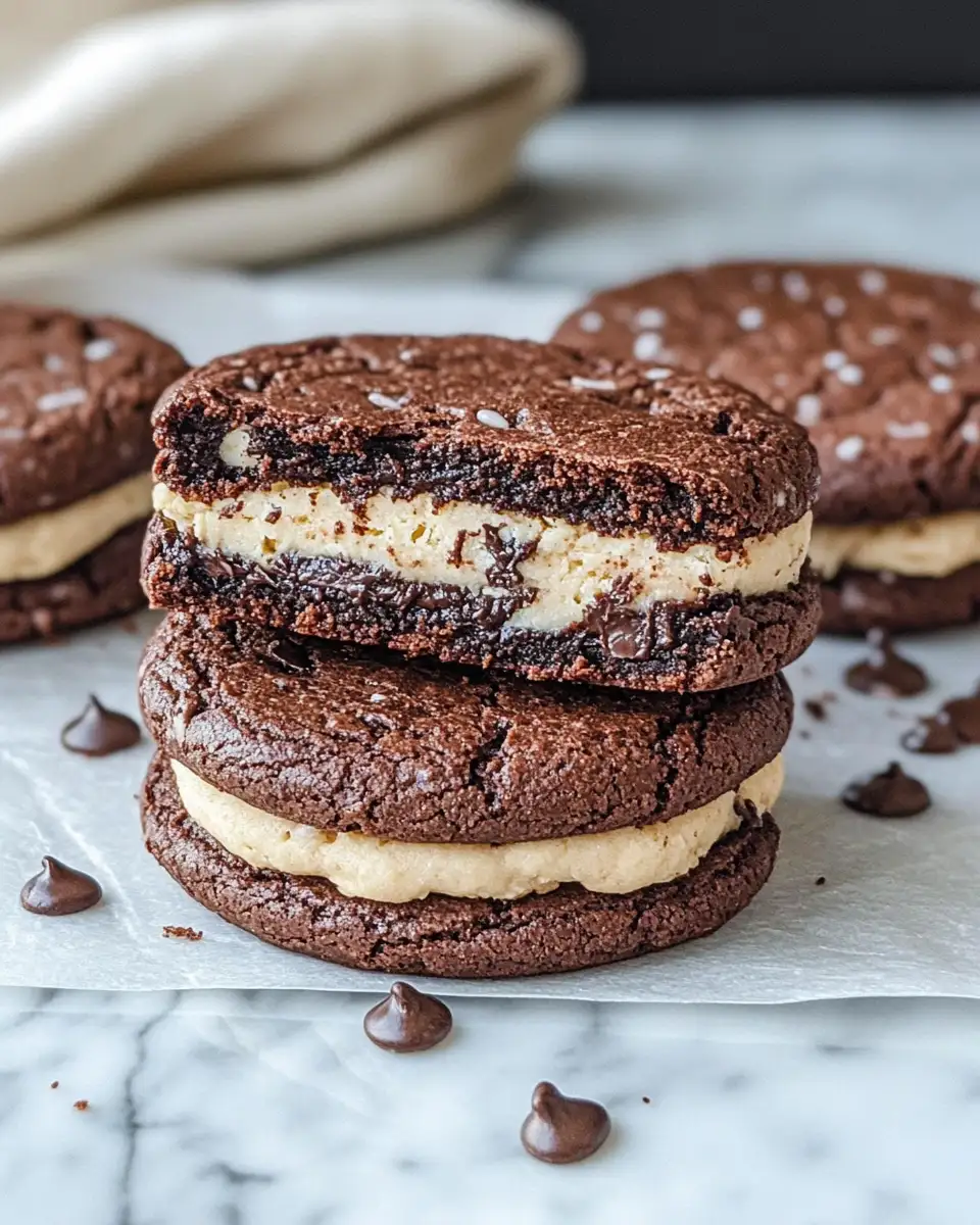 Decadent Brownie Cookie Dough Sandwich Cookies That Will Sweeten Your Day - Featured Image