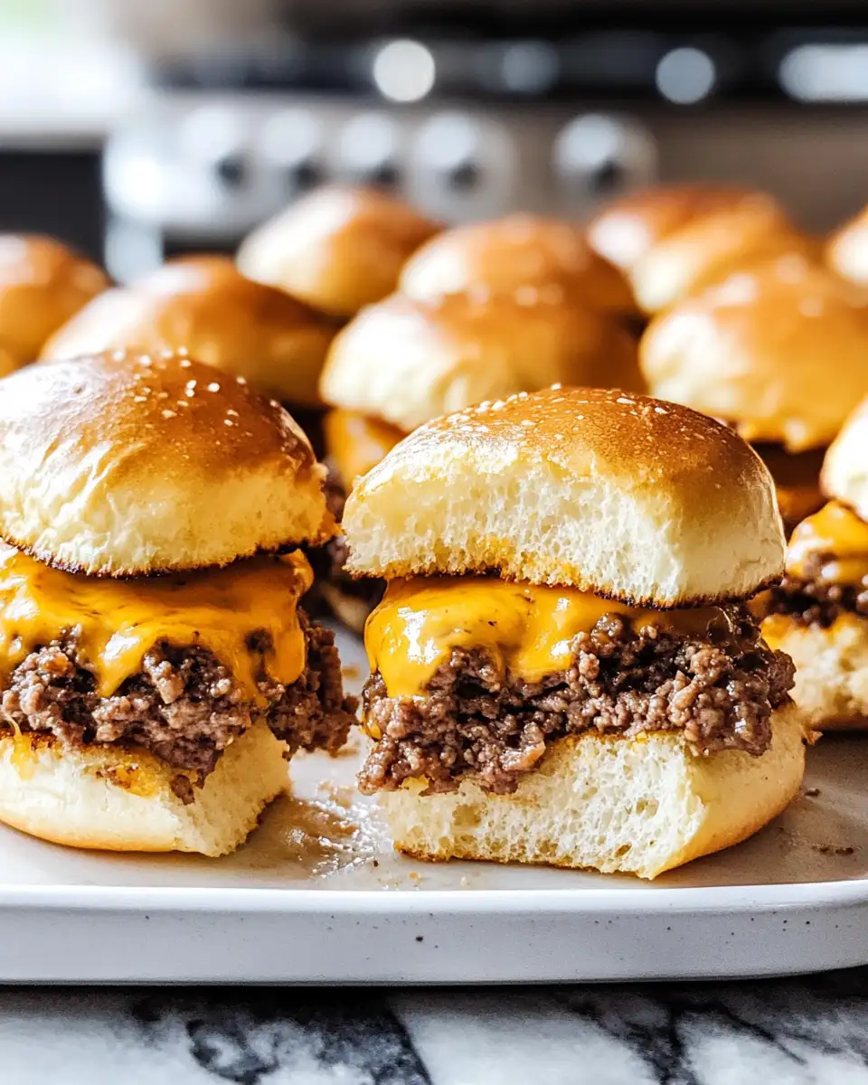 Juicy Ground Beef Meets Melty Cheddar in Irresistible Cheeseburger Sliders - Featured Image