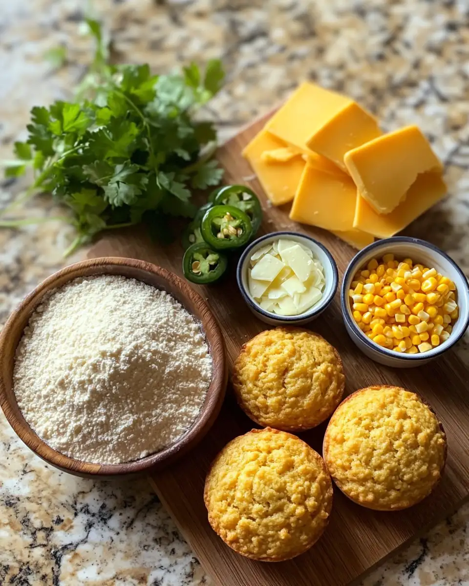 Spice Up Your Day with Irresistible Cheesy Jalapeño Cornbread Muffins 4 Ingredients for Spice Up Your Day with Irresistible Cheesy Jalapeño Cornbread Muffins