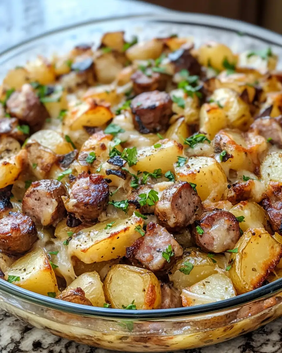 Final dish - Irresistible Cheesy Ranch Potatoes and Smoked Sausage Delight