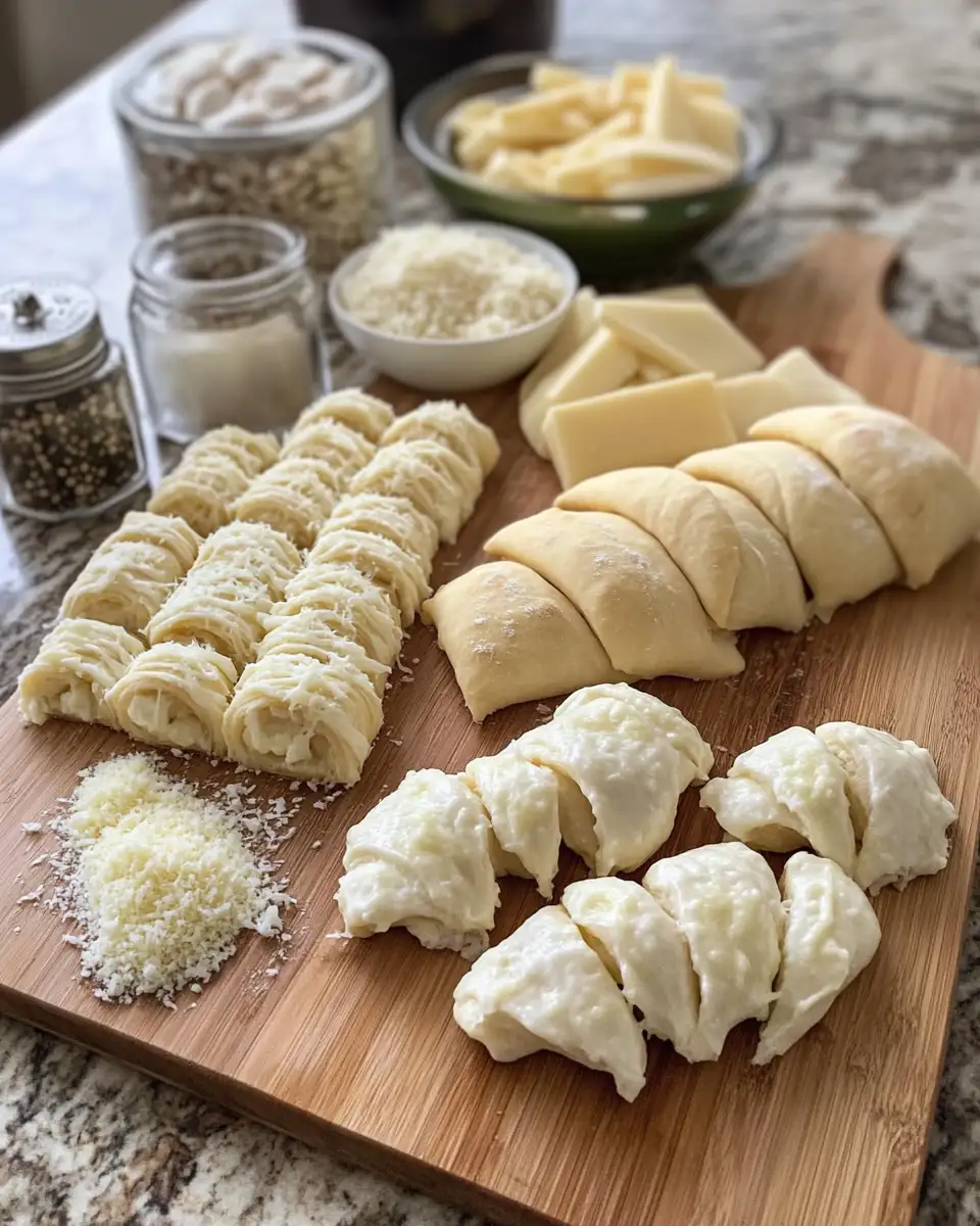 Ingredients for Irresistible Cheesy Stuffed Garlic Butter Crescent Rolls That Will Steal the Show