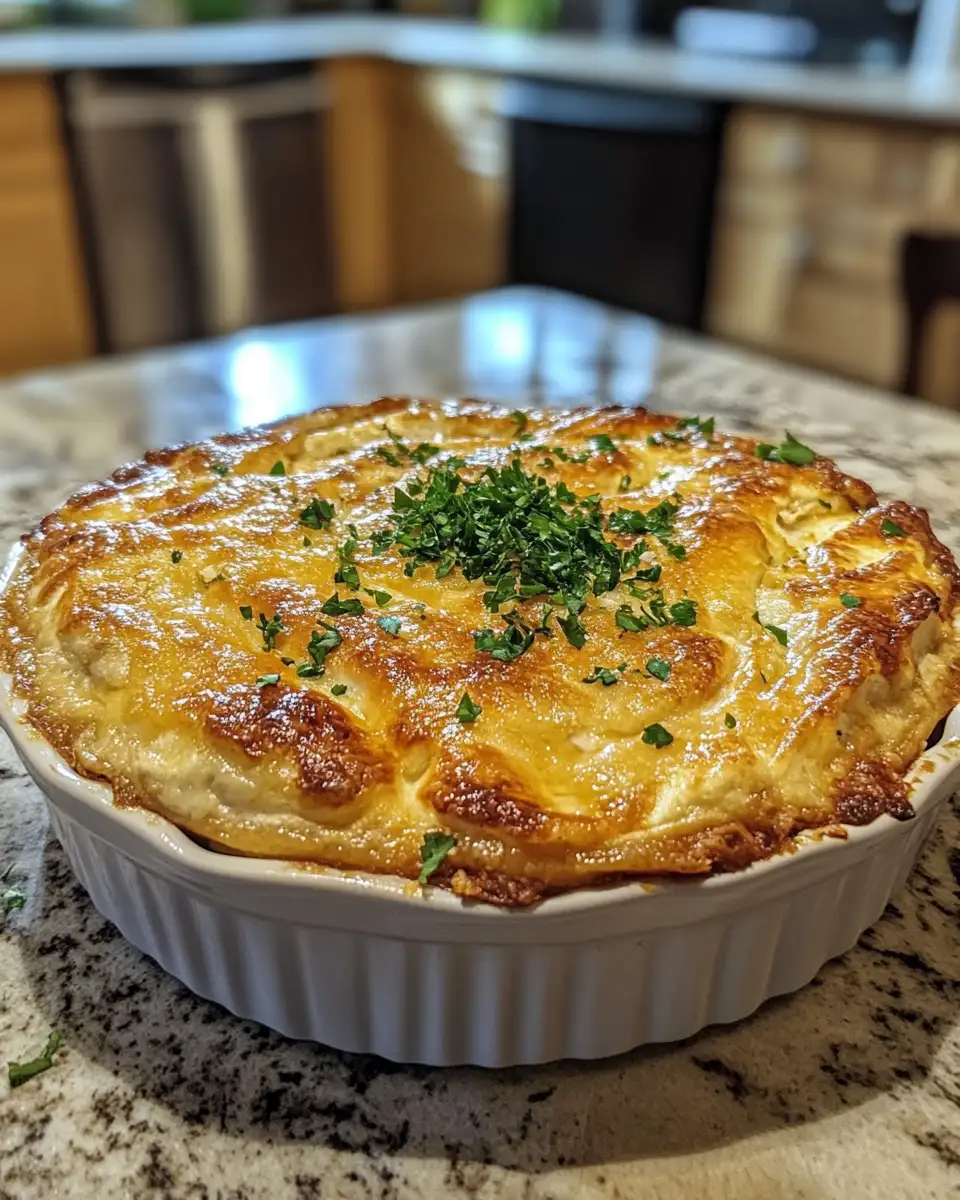 Final dish - Savory Chicken Cobbler Delight with Easy Pancake Mix and Rotisserie Magic