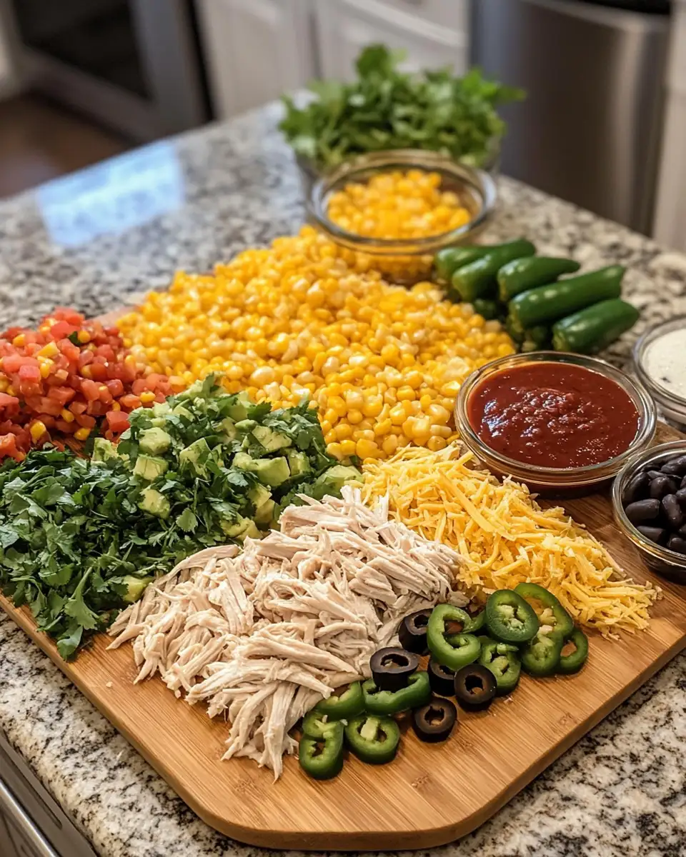 Ingredients for Effortless Comfort: Chicken Enchilada Casserole with Rotisserie Chicken