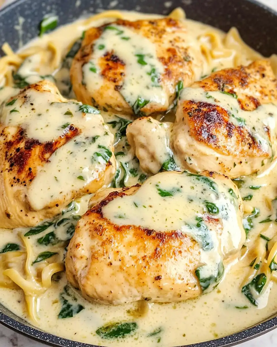 Indulge in the Irresistible Flavors of Chicken Florentine in Creamy Garlic Sauce - Featured Image