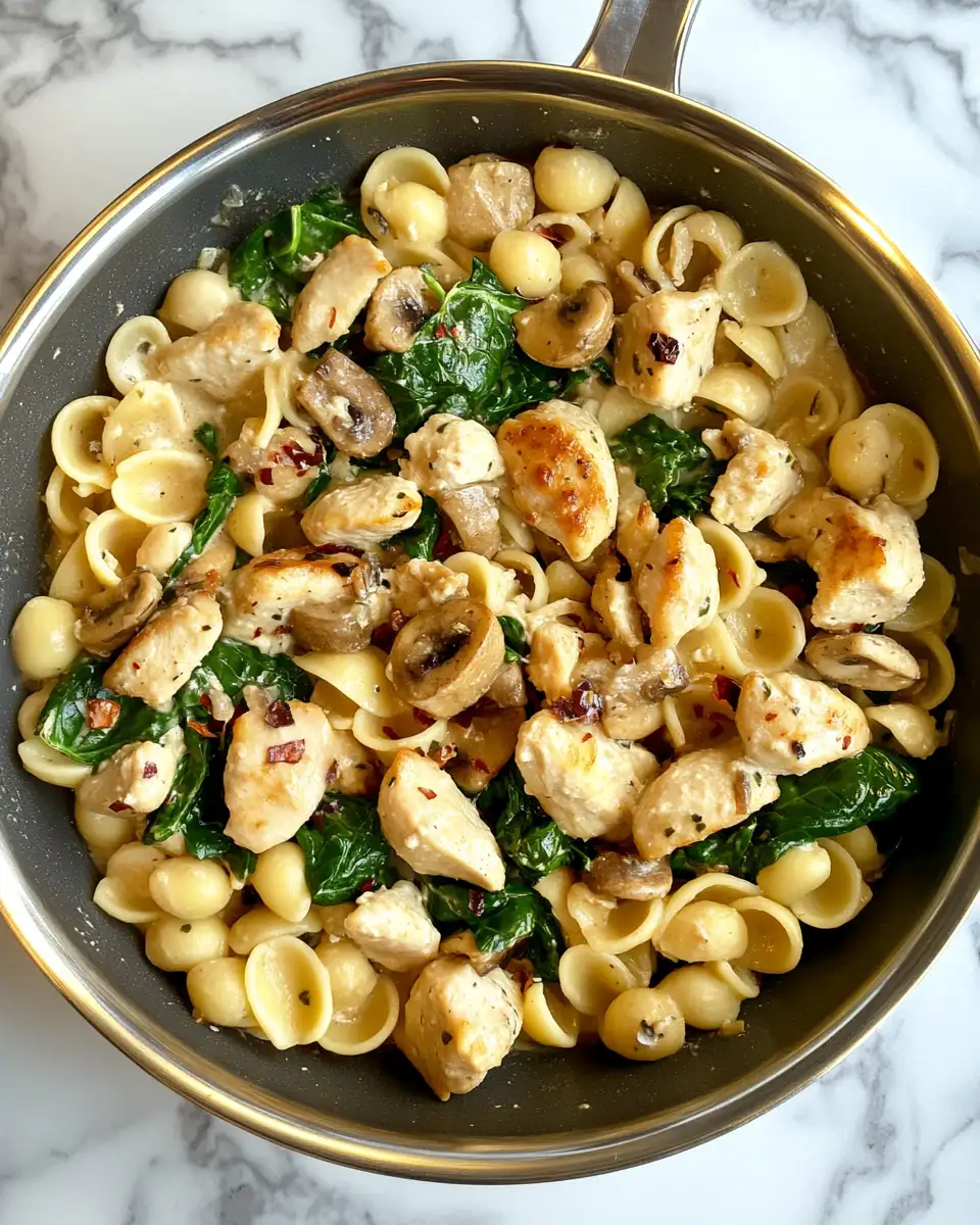 Final dish - One-Pan Wonder: Chicken Spinach Skillet Pasta Delight