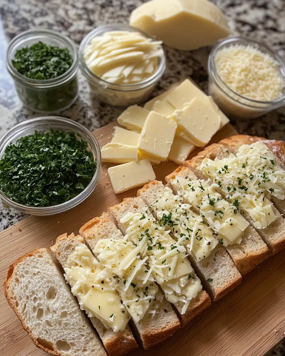 Ingredients for Irresistible Classic Cheesy Garlic Bread Recipe That Will Wow Your Taste Buds