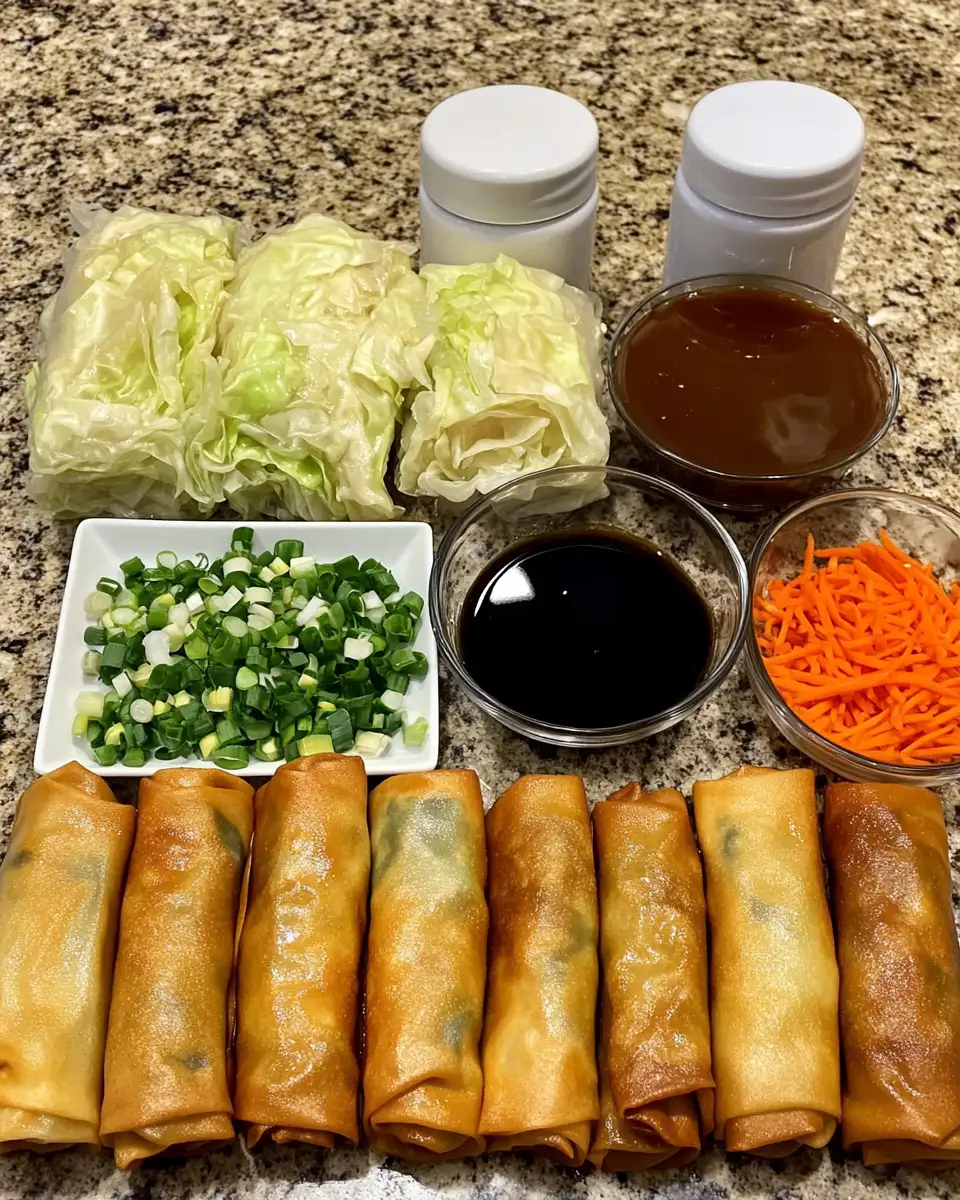 Ingredients for Crispy Classic Egg Rolls with Irresistible Sweet & Sour Dipping Delight