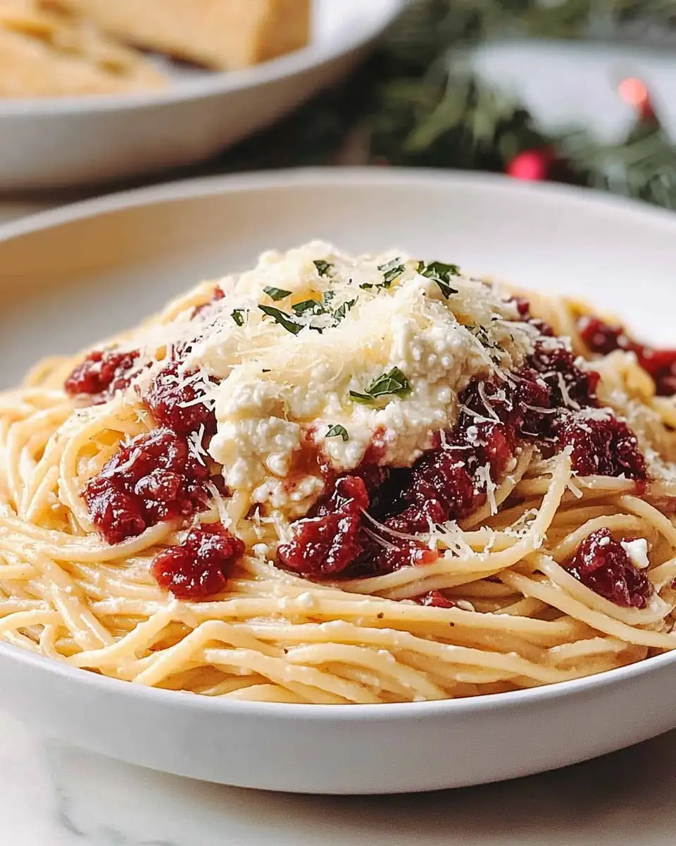 Cranberry Spaghetti with Ricotta & Parmesan: A Festive Twist on Classic Comfort - Featured Image