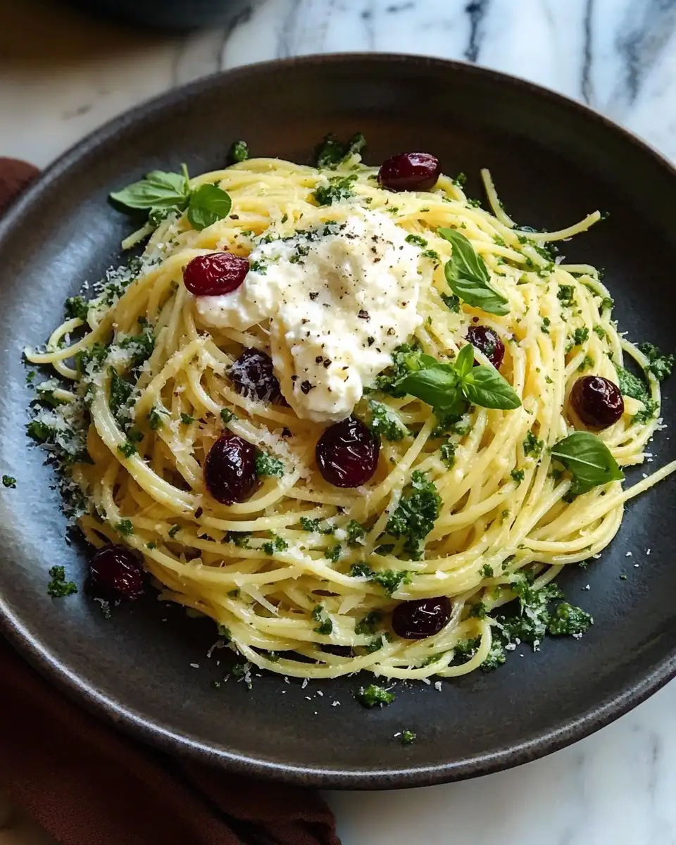Cranberry Spaghetti with Ricotta & Parmesan: A Festive Twist on Classic Comfort Food - Featured Image