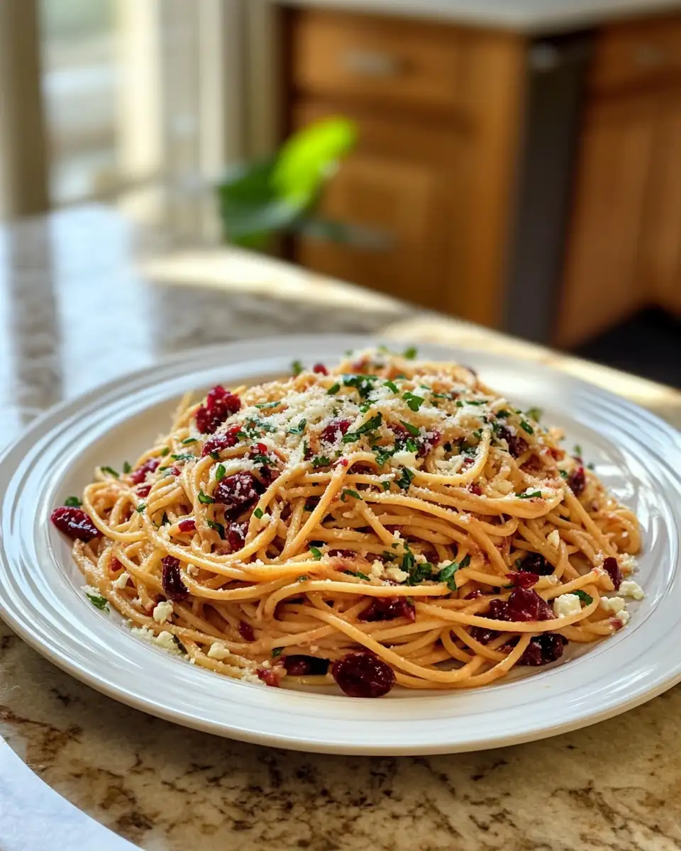 Final dish - Twirl into Flavor: Cranberry Spaghetti with Ricotta & Parmesan