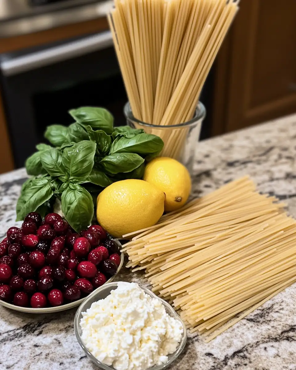 Ingredients for Cranberry Spaghetti with Ricotta & Parmesan: A Festive Twist on Classic Comfort