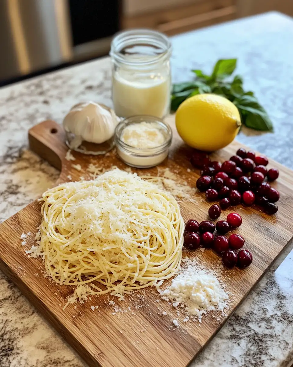 Ingredients for Cranberry Spaghetti with Ricotta & Parmesan: A Festive Twist on Classic Comfort