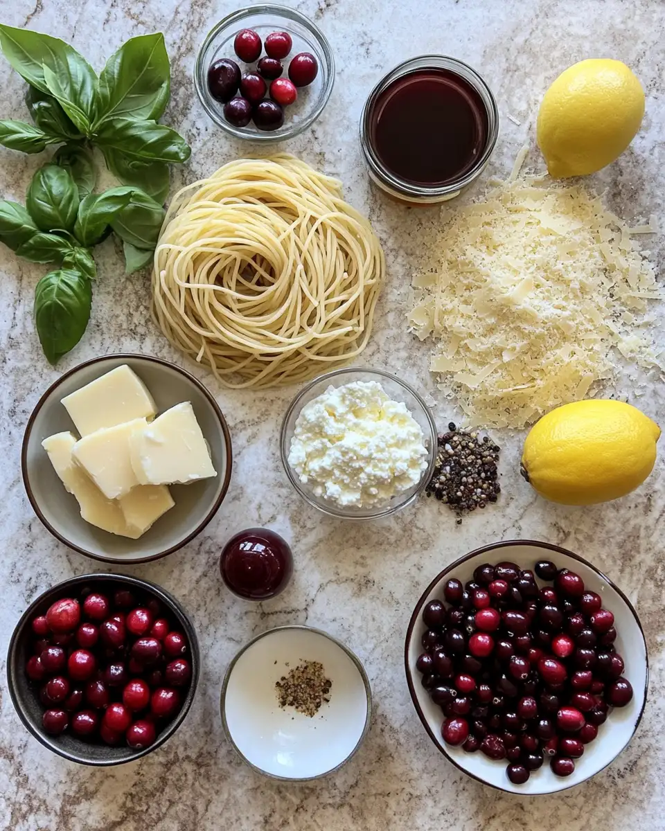 Cranberry Spaghetti with Ricotta & Parmesan: A Festive Twist on Classic Comfort Food 4 Ingredients for Cranberry Spaghetti with Ricotta & Parmesan: A Festive Twist on Classic Comfort Food