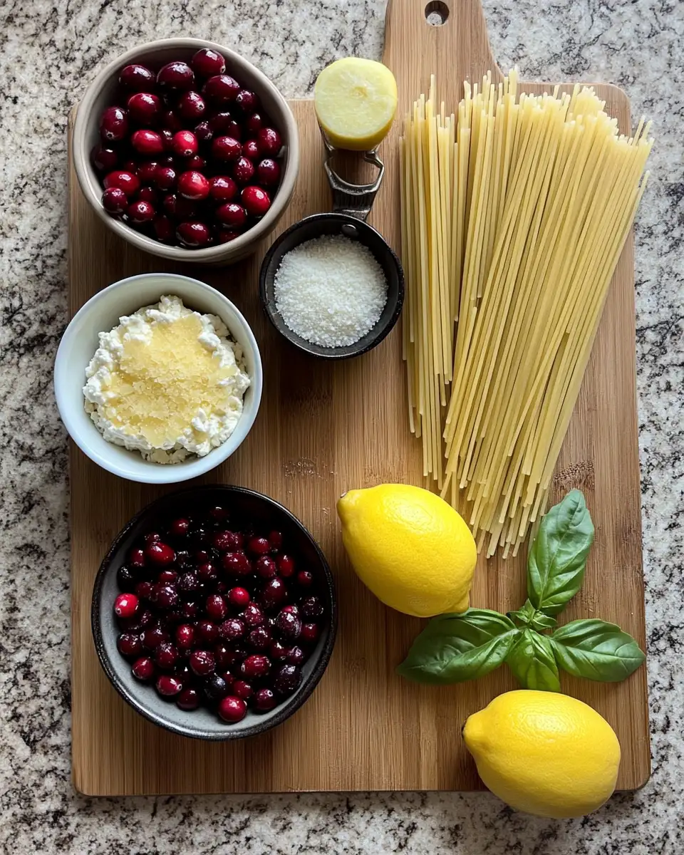 Ingredients for Twirl into Flavor: Cranberry Spaghetti with Ricotta & Parmesan