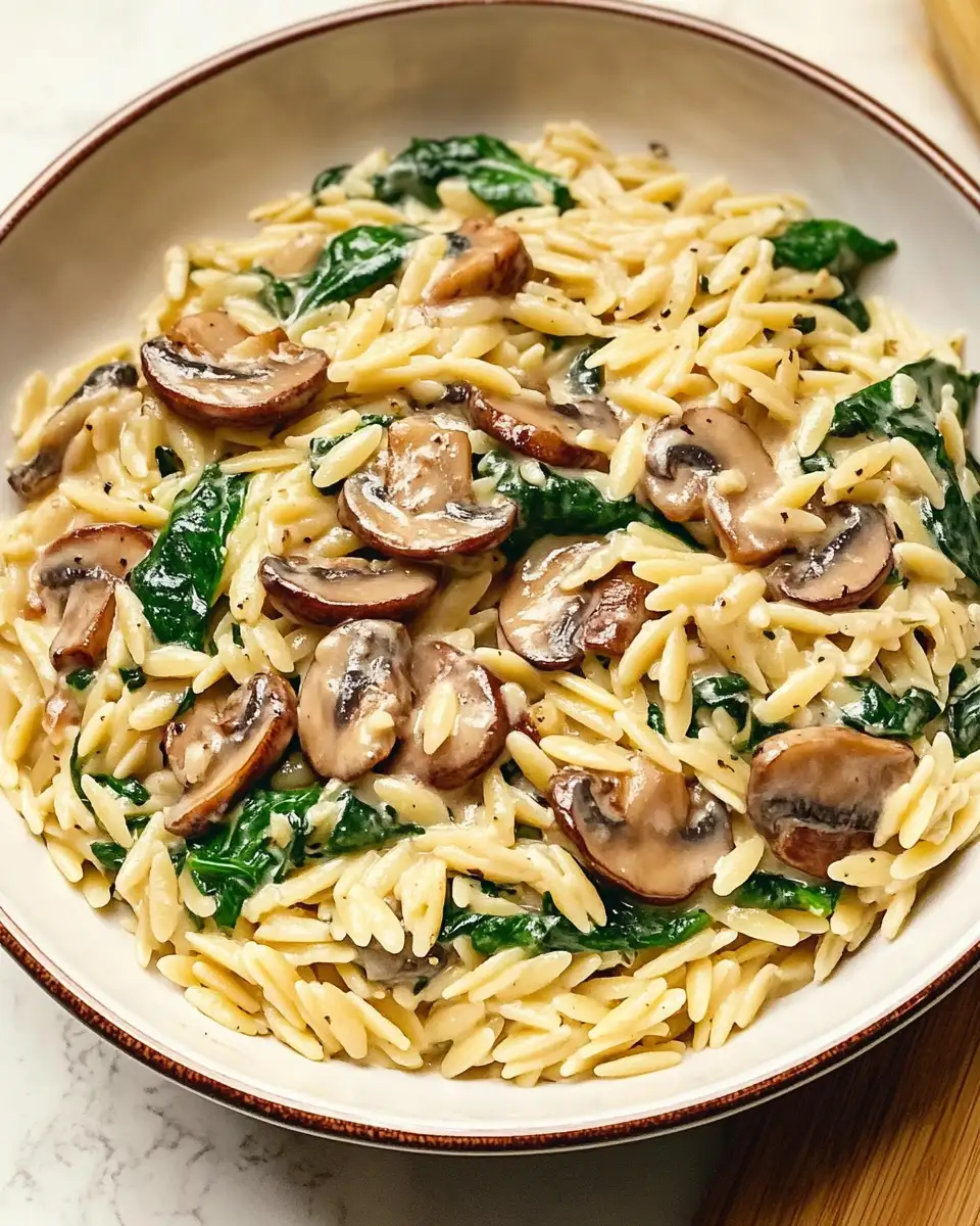Savor the Flavor: Creamy Garlic Mushroom & Spinach Orzo Delight - Featured Image
