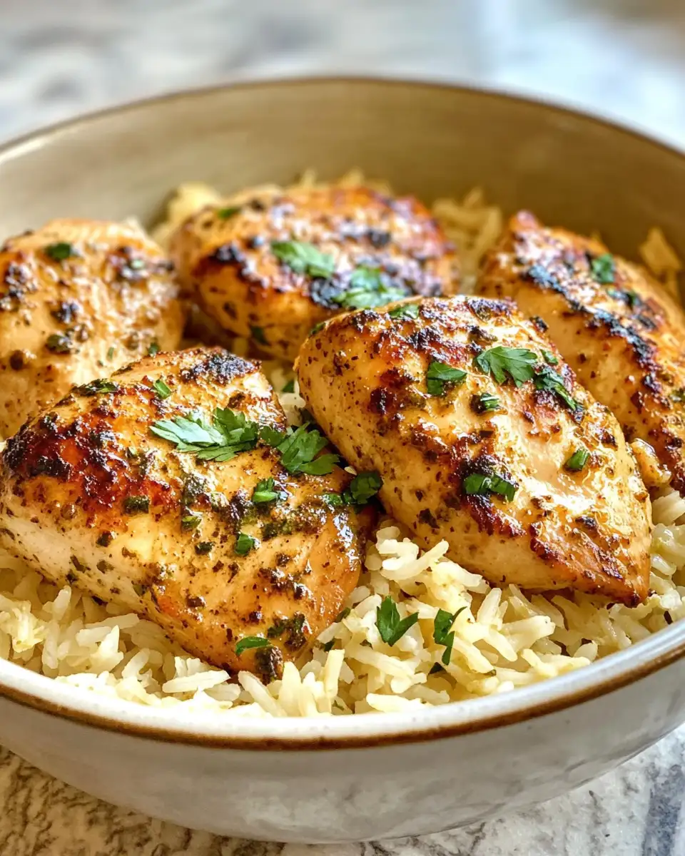 Final dish - Elevate Your Dinner Game with Creamy Herb Chicken and Basmati Rice