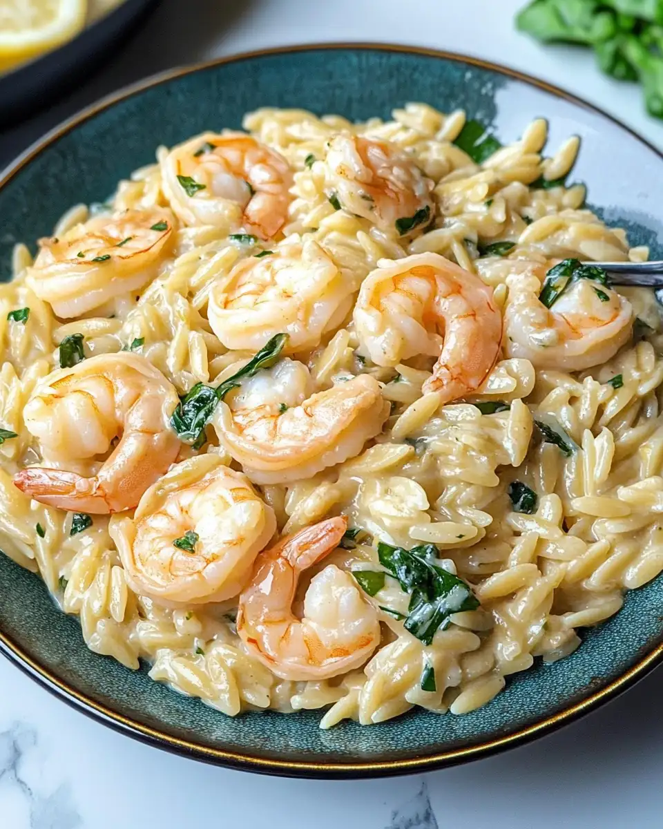 Zesty Indulgence: Creamy Lemon Garlic Shrimp Orzo Delight - Featured Image