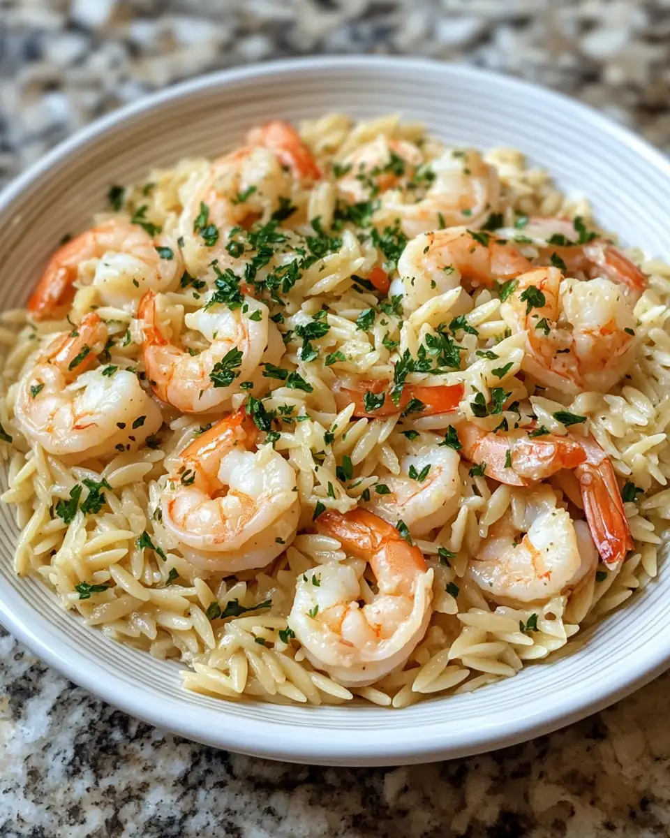 Zesty Indulgence: Creamy Lemon Garlic Shrimp Orzo Delight 6 Final dish - Zesty Indulgence: Creamy Lemon Garlic Shrimp Orzo Delight