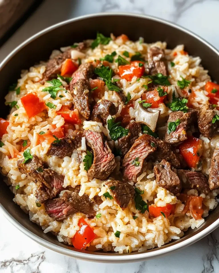 Indulge in Creamy Queso Rice and Juicy Steak Strips Bliss - Featured Image