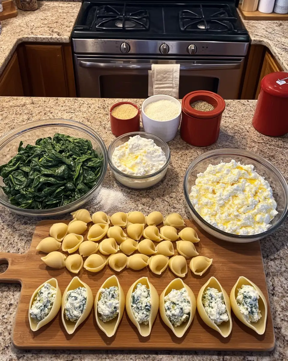 Indulge in the Ultimate Comfort: Creamy Spinach Artichoke Stuffed Shells Delight 4 Ingredients for Indulge in the Ultimate Comfort: Creamy Spinach Artichoke Stuffed Shells Delight