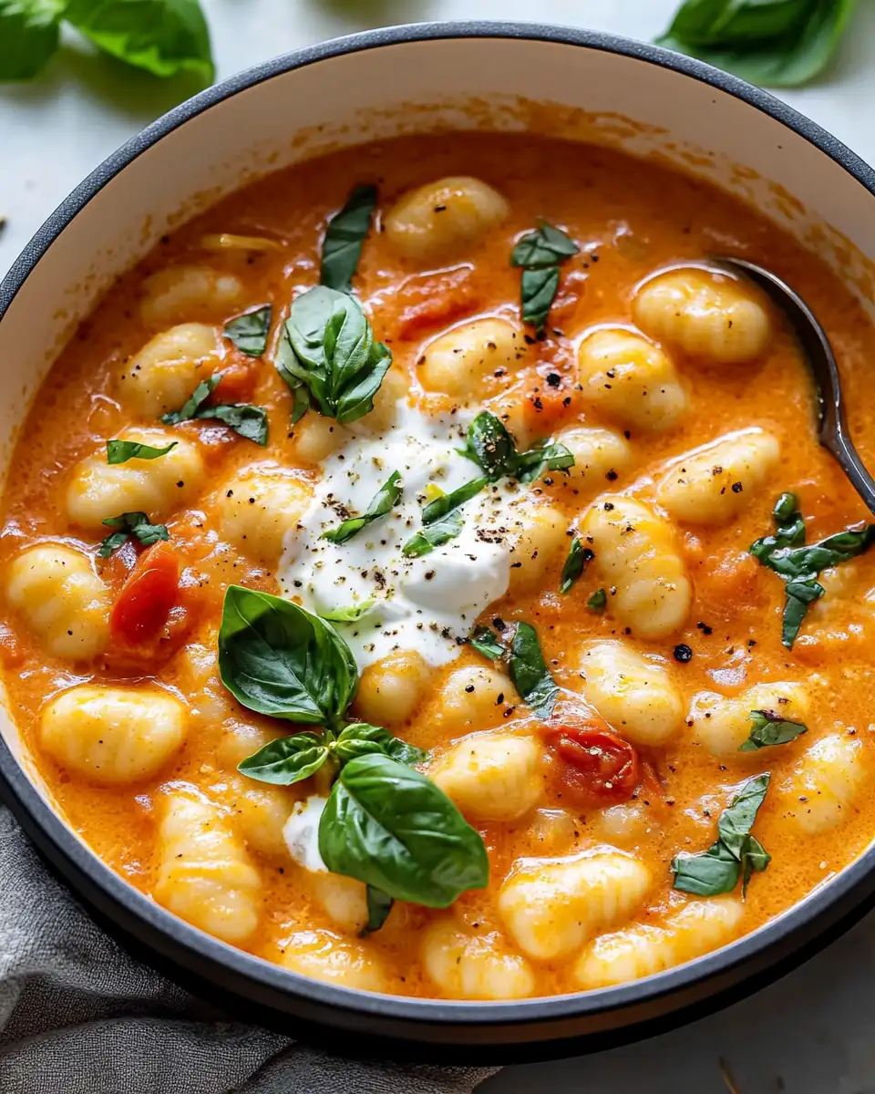 Irresistibly Comforting Creamy Tomato Basil Gnocchi Soup - Featured Image