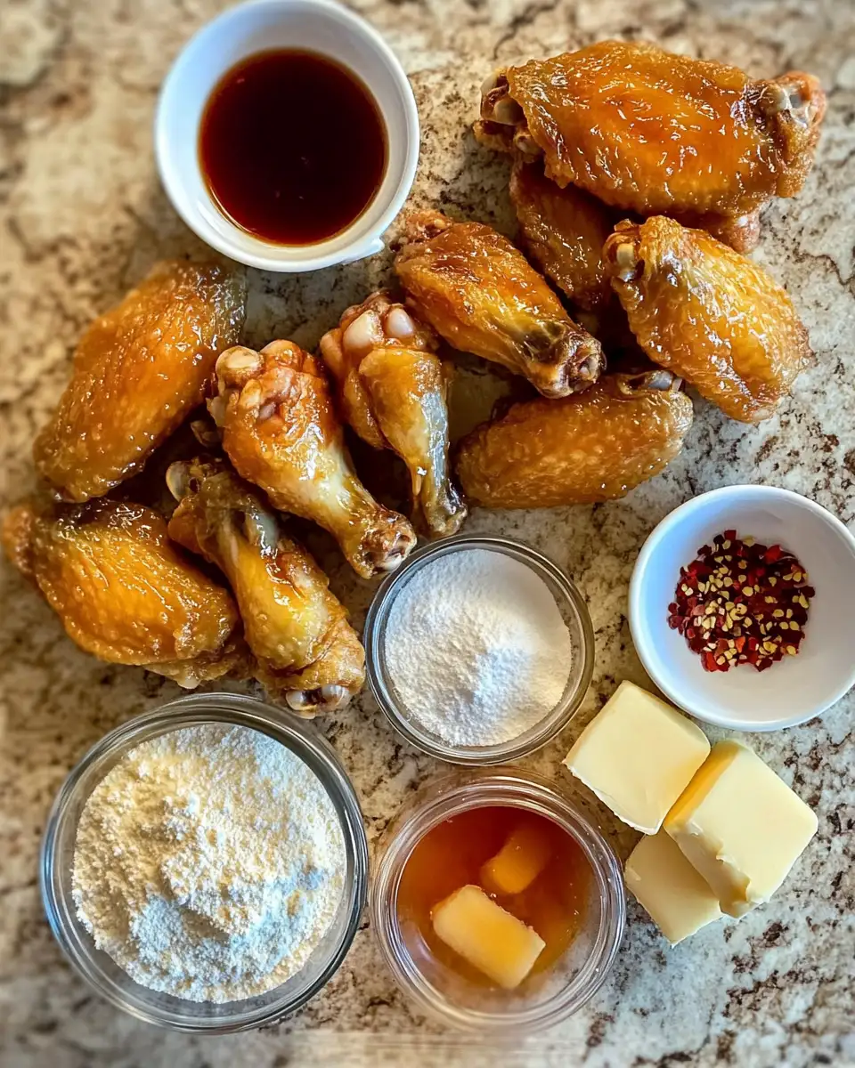 Ingredients for Irresistibly Crispy Honey Garlic Chicken Wings That You'll Crave