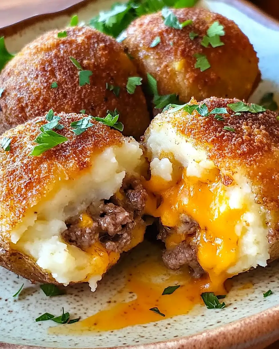 Ultimate Comfort: Crispy Mashed Potatoes Stuffed with Cheese & Beef - Featured Image