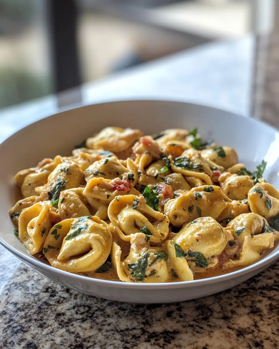 Final dish - Irresistible CrockPot Chicken Tortellini: A Comfort Food Masterpiece