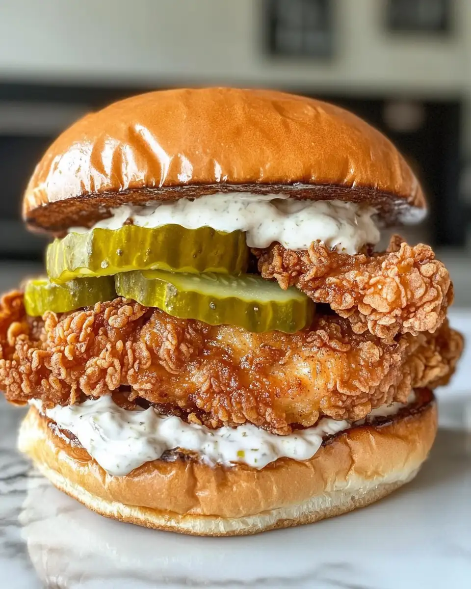 Crispy Bliss: The Ultimate Dill Pickle Fried Chicken Sandwich Experience 6 Final dish - Crispy Bliss: The Ultimate Dill Pickle Fried Chicken Sandwich Experience