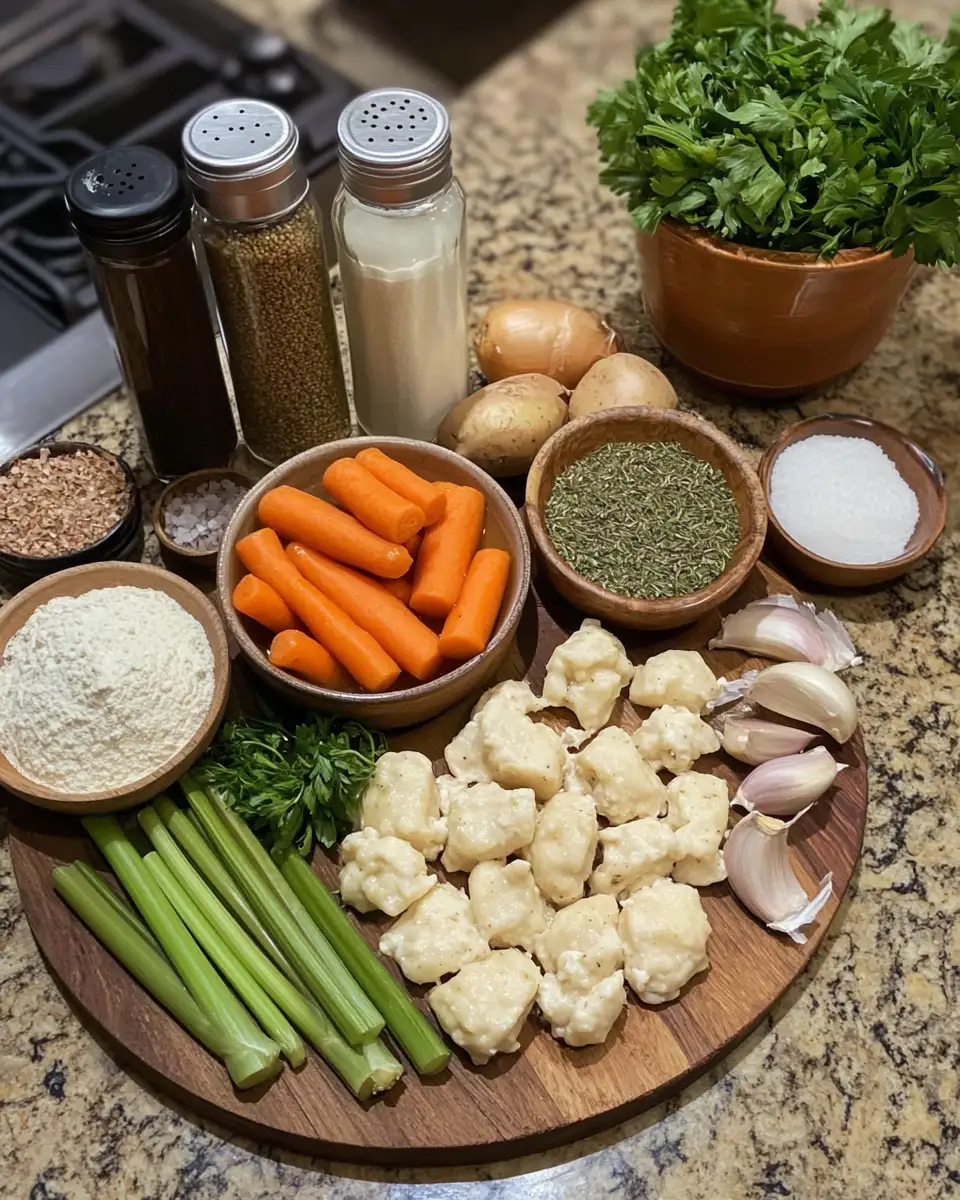 Ingredients for Comfort in a Pot: Dutch Oven Chicken & Dumplings Delight