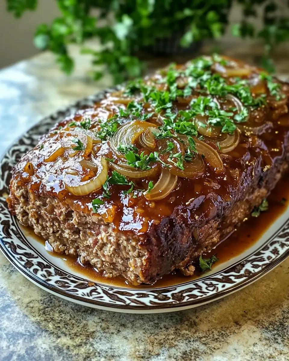 Unleash Comfort: French Onion Meatloaf Recipe That Elevates Dinner Time 6 Final dish - Unleash Comfort: French Onion Meatloaf Recipe That Elevates Dinner Time