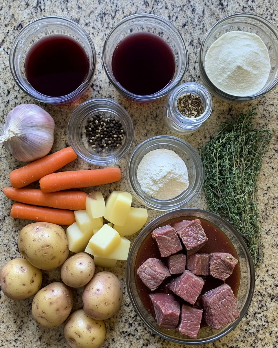 Ingredients for Savor the Elegance: French-Style Beef Stew with Red Wine