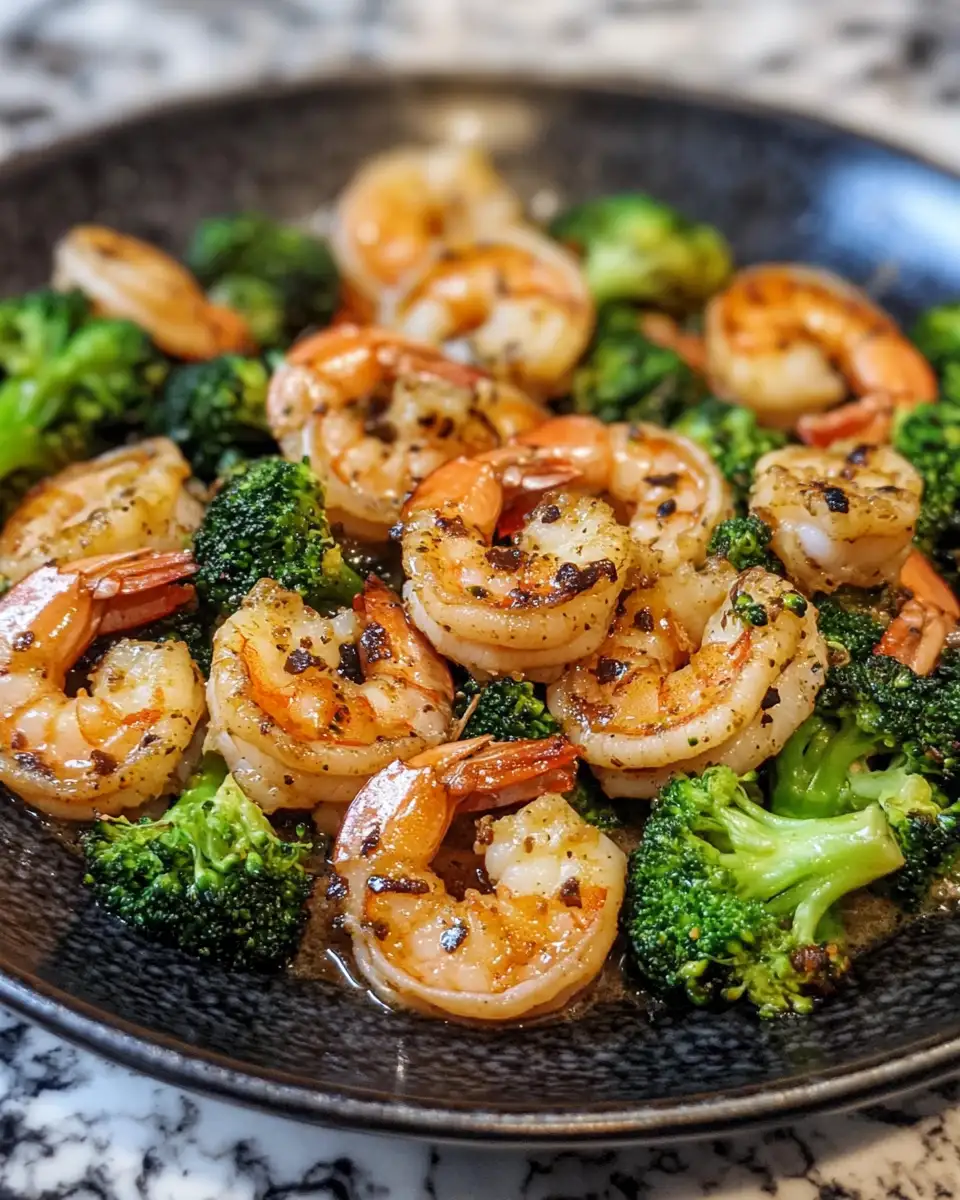 Sizzle and Savory: Garlic Butter Shrimp & Broccoli Skillet Delight 6 Final dish - Sizzle and Savory: Garlic Butter Shrimp & Broccoli Skillet Delight