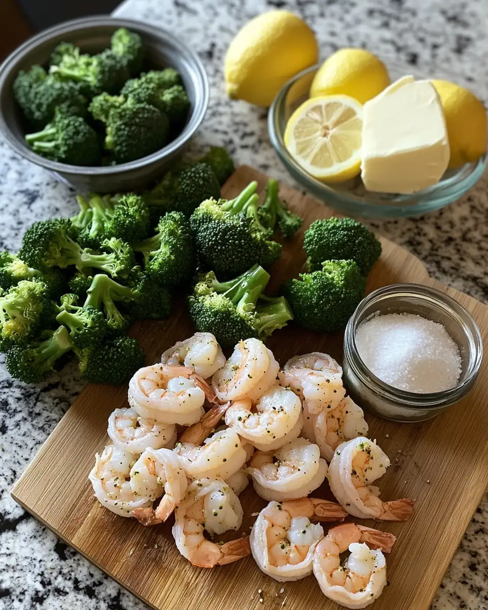 Ingredients for Sizzle and Savory: Garlic Butter Shrimp & Broccoli Skillet Delight
