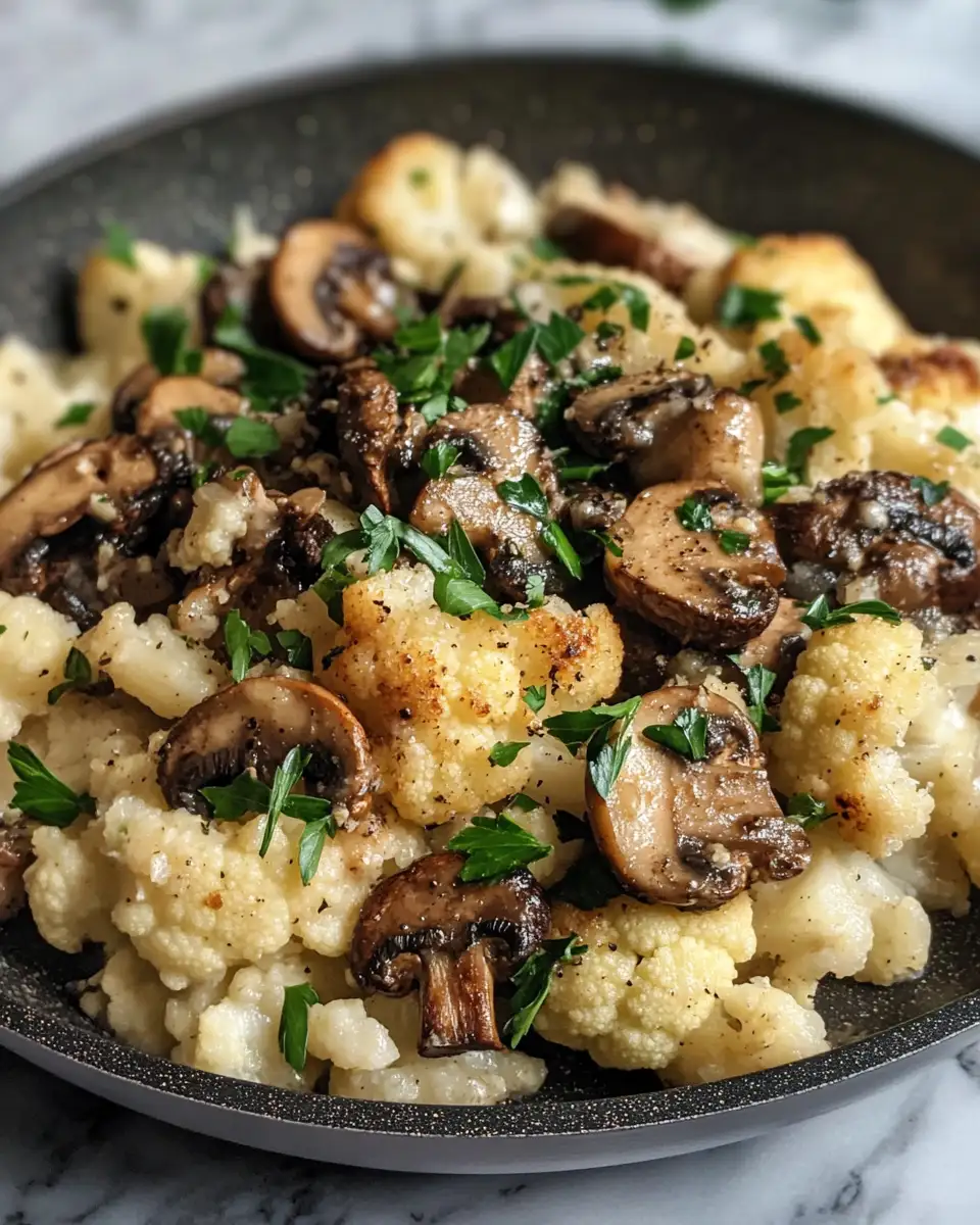 Savor the Flavor: Garlic Cauliflower Mushroom Skillet Delight 6 Final dish - Savor the Flavor: Garlic Cauliflower Mushroom Skillet Delight