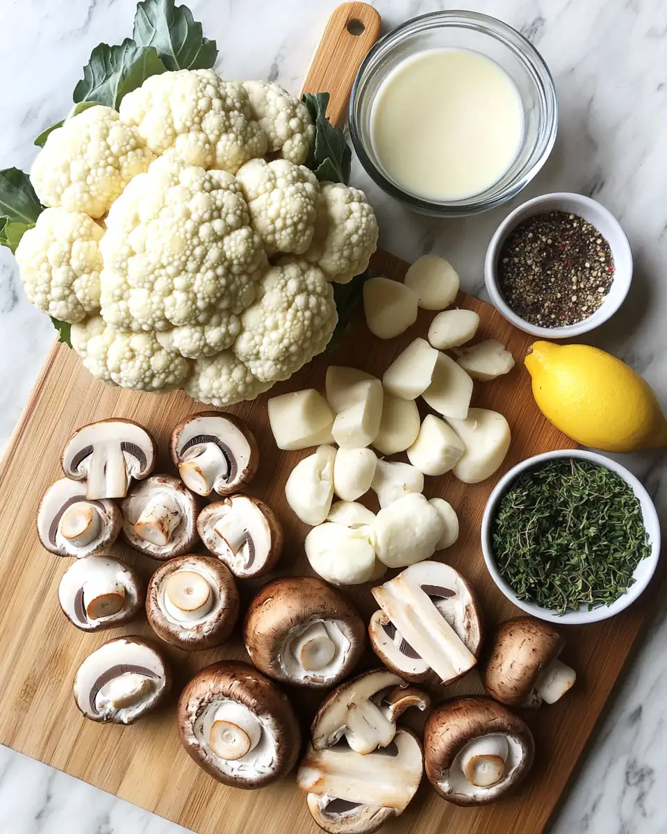 Savor the Flavor: Garlic Cauliflower Mushroom Skillet Delight 4 Ingredients for Savor the Flavor: Garlic Cauliflower Mushroom Skillet Delight