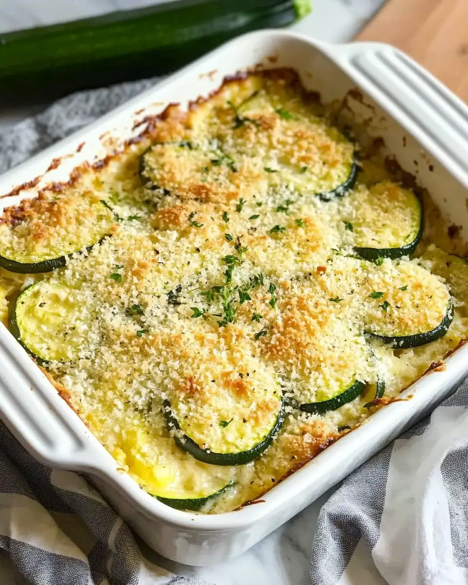 Irresistibly Cheesy Garlic Parmesan Zucchini Casserole Delight - Featured Image