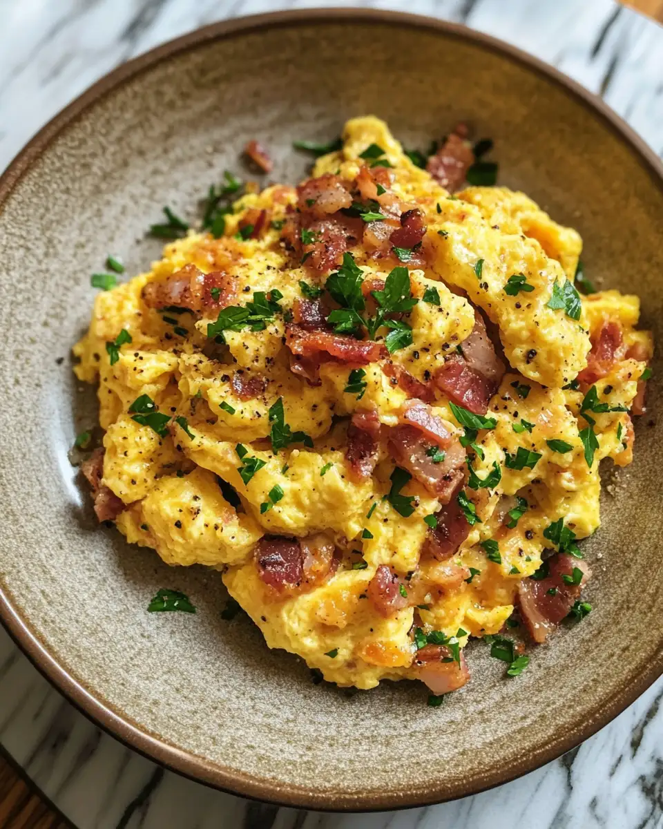 Final dish - Elevate Your Breakfast Game: Gordon Ramsay's Scrambled Eggs with Bacon Jam