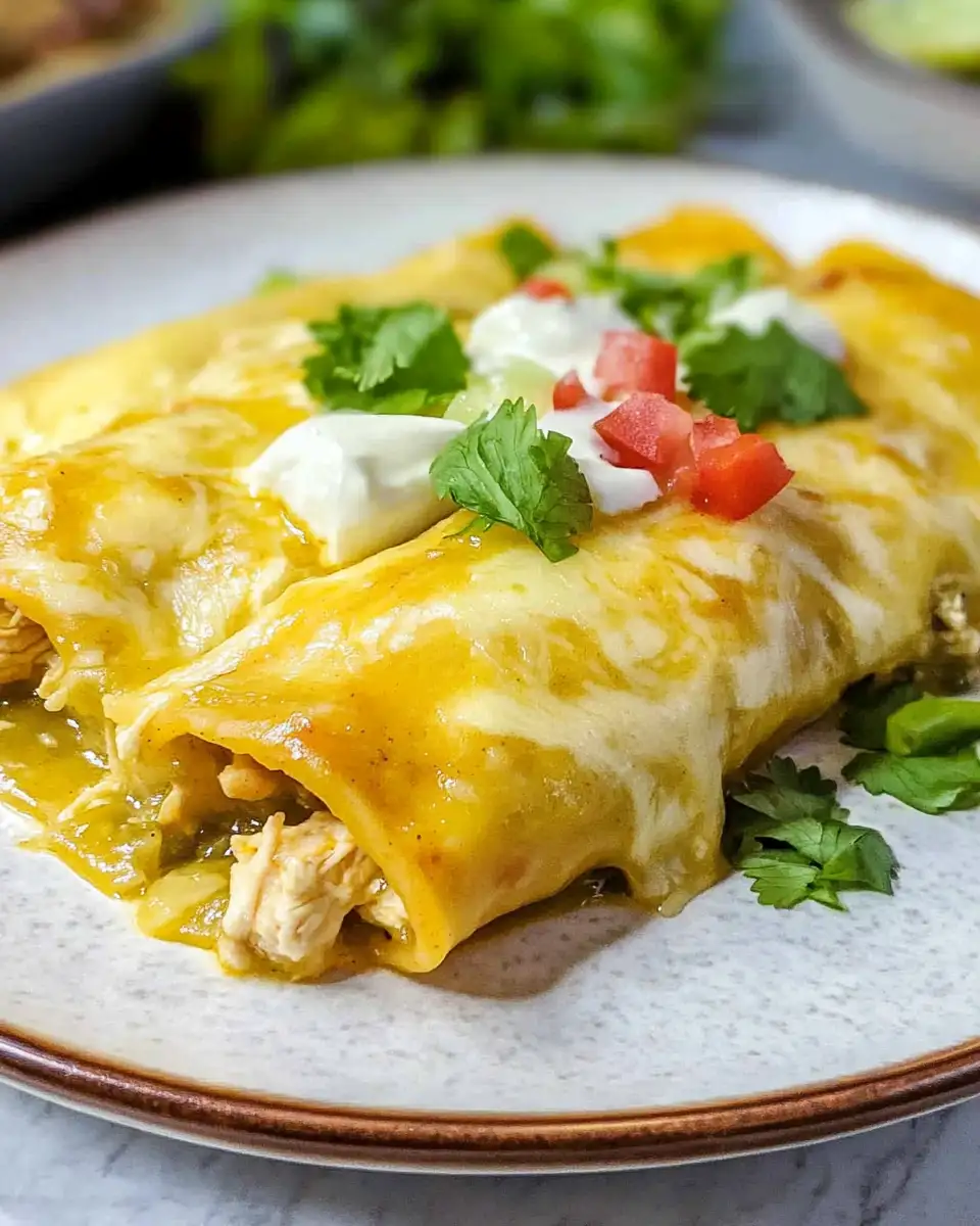 Sizzling Green Chile Chicken Enchiladas That Will Spice Up Your Dinner Plate - Featured Image