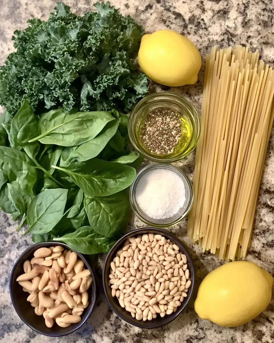 Ingredients for Green Pasta Superfood Pasta Verde: A Vibrant Twist on Nutritious Dining