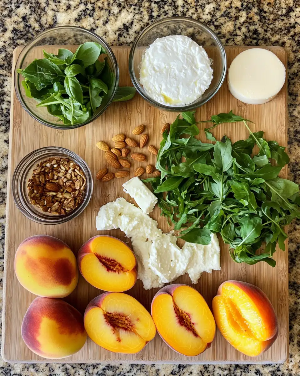 Summer Bliss: Grilled Peach & Burrata Salad Sensation 4 Ingredients for Summer Bliss: Grilled Peach & Burrata Salad Sensation