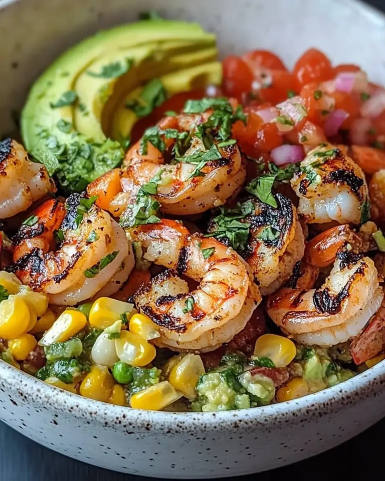 Savor the Flavor: Grilled Shrimp Bowl with Avocado Corn Salsa Recipe - Featured Image