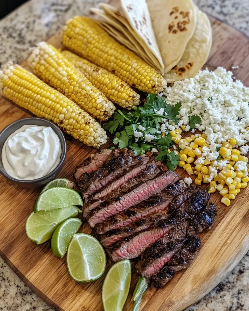 Ingredients for Sizzle and Spice: Grilled Steak Elote Tacos Delight