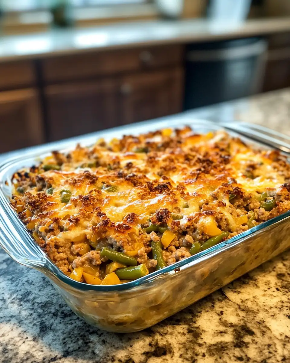 Final dish - Savor the Comfort: Delicious Hamburger Green Bean Casserole Recipe