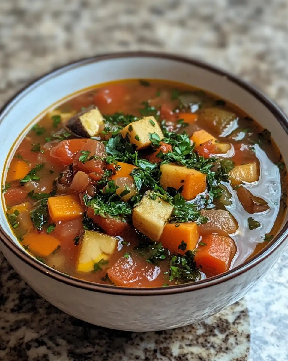 Savor the Season: Harvest Vegetable Soup with Garden Herbs 6 Final dish - Savor the Season: Harvest Vegetable Soup with Garden Herbs