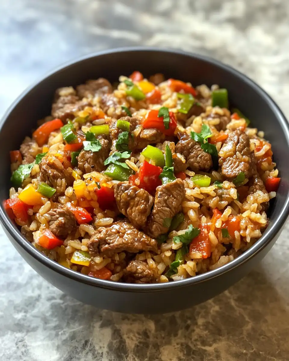 Boost Your Day with a Flavor-Packed Healthy Beef and Pepper Rice Bowl 6 Final dish - Boost Your Day with a Flavor-Packed Healthy Beef and Pepper Rice Bowl
