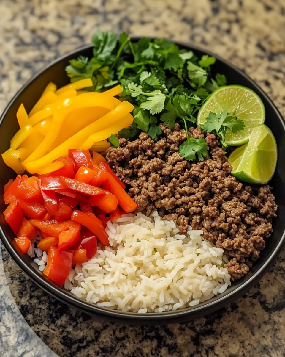 Boost Your Day with a Flavor-Packed Healthy Beef and Pepper Rice Bowl 4 Ingredients for Boost Your Day with a Flavor-Packed Healthy Beef and Pepper Rice Bowl