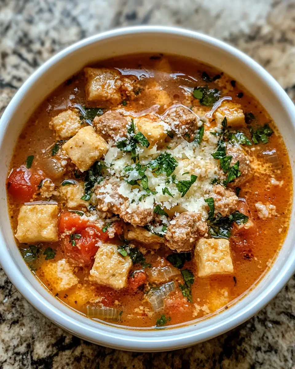 Final dish - Cozy Up with Hearty Italian Sausage Soup and Creamy Parmesan